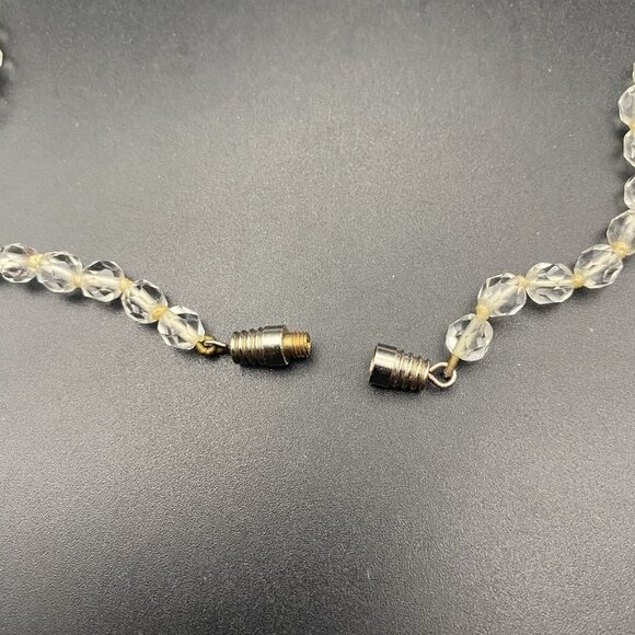 Vtg Necklace Faceted Crystals Graduated Beads 20" Hand Knotted 20" Cord Barrel - Picture 10 of 12